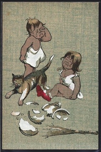 Katze zerbrochene breischale - katze,,