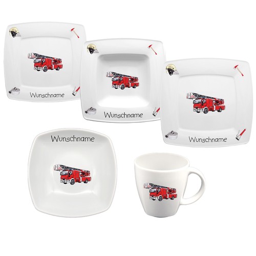Kindergeschirr feuerwehr - kindergeschirr,